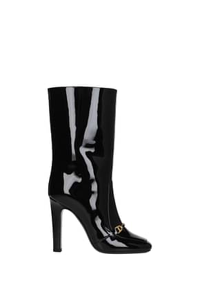 Saint Laurent टखने तक ढके जूते lala महिलाओं पेटेंट लैदर काली