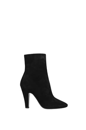 Saint Laurent टखने तक ढके जूते महिलाओं साबर काली