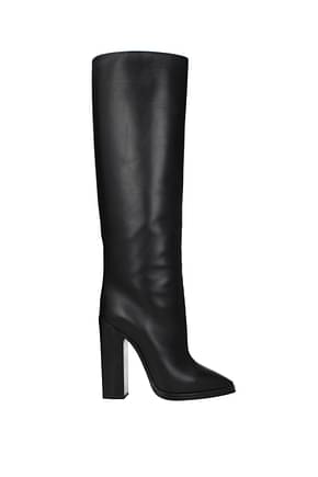 Saint Laurent Boots Women Leather Black