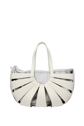 Bottega Veneta حقائب اليد نساء جلد أبيض أوف وايت