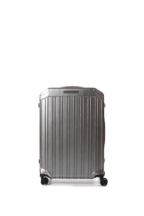 Piquadro Wheeled Luggages 69l Men Polycarbonate Gray Leather