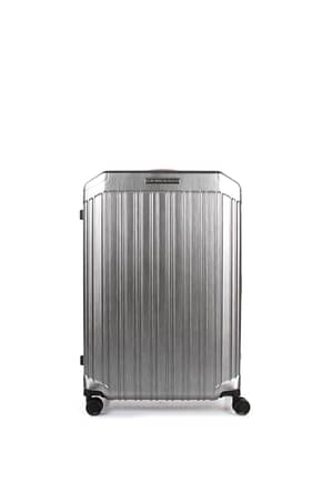Piquadro Wheeled Luggages 89l Men Polycarbonate Gray Leather