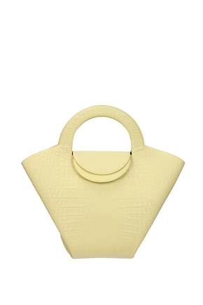 Bottega Veneta Handbags Women Leather Yellow Pastel Yellow