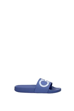 Salvatore Ferragamo Slippers and clogs groovy Women Rubber Blue Blue Shadow