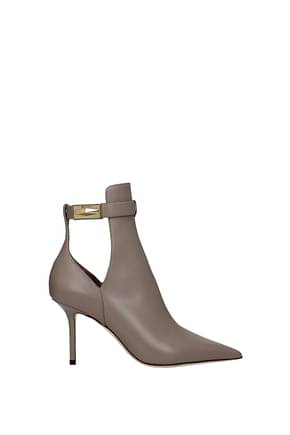 Jimmy Choo Ankle boots Women Leather Gray Taupe