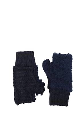 Bottega Veneta Handschuhe Damen Wolle Blau Dunkelblau