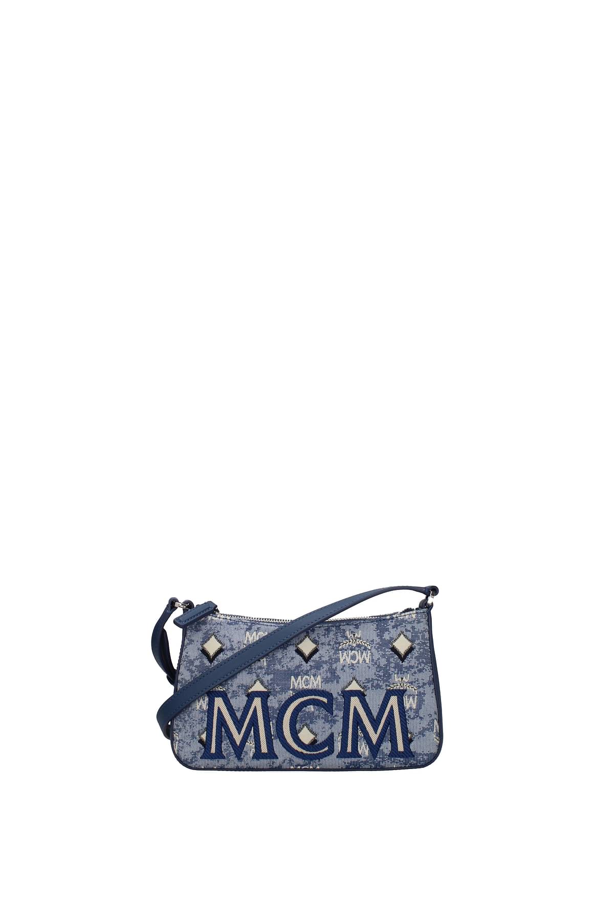 MCM Medium Crossbody Pouch Bag in Metallic