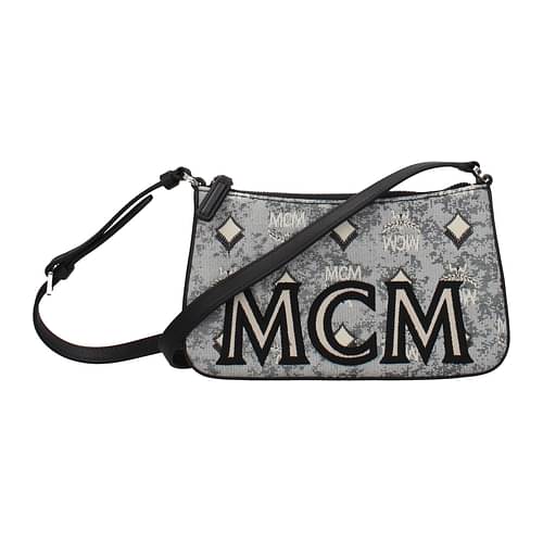 MCM Crossbody Bag Women MWSBATQ01EG Fabric Gray Black 338,81€