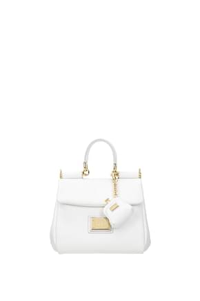 Dolce&Gabbana Bolsos de mano sicily Mujer Piel Blanco Blanco Óptico