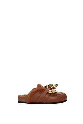 Jw Anderson Slippers and clogs Women Leather Brown Chestnut