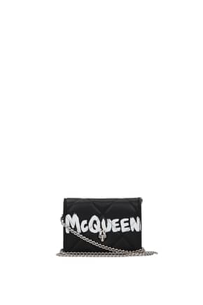Alexander McQueen ドキュメントホルダー 女性 皮革 黒 白