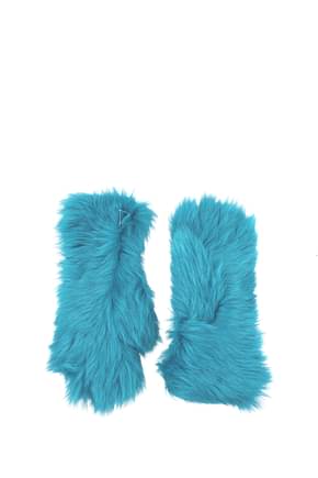 Bottega Veneta Gloves toscana Women Fur  Heavenly Turquoise