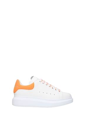 Alexander McQueen Sneakers oversize Damen Leder Weiß Orange