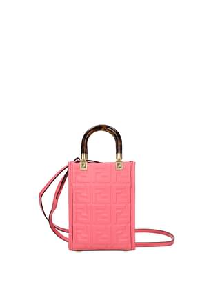 Fendi Handbags sunshine Women Leather Pink Dahlia