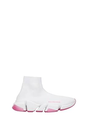 Balenciaga Sneakers Damen Stoff Weiß Rosa