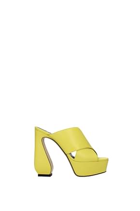 Sergio Rossi Sandals si Women Leather Yellow Banana