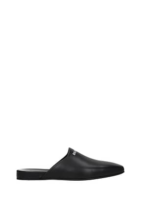 Balenciaga Slippers and clogs Men Leather Black White