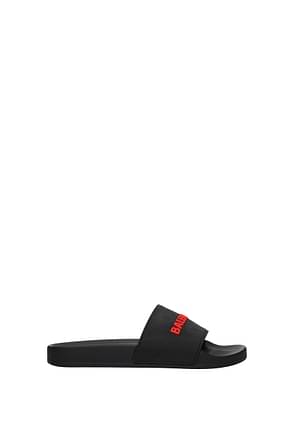 Balenciaga Slippers and clogs Men Rubber Black Red