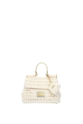 Dolce&Gabbana حقائب اليد sicily نساء قماش أبيض طبيعي >> صفة