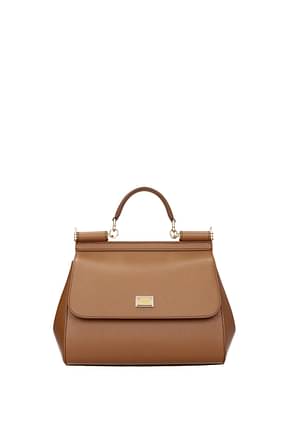 Dolce&Gabbana Handbags sicily large Women Leather Brown Caramel
