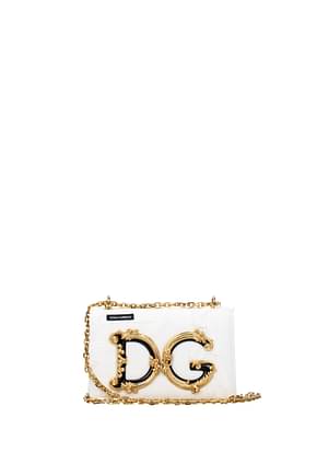 Dolce&Gabbana حقيبة كروس بودي نساء قماش أبيض البصرية الأبيض