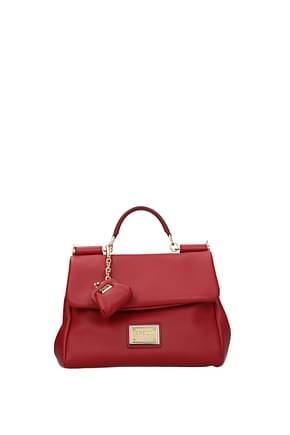 Dolce&Gabbana Sacs à main sicily Femme Cuir Rouge Rouge Foncè