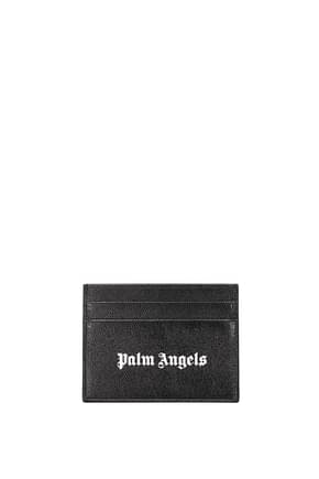 Palm Angels Document holders Men Leather Black White