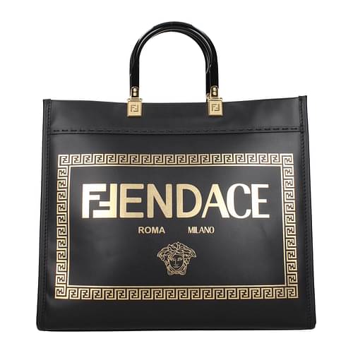 Fendi Handbags versace Women 10066871A046481B00F Leather Black Gold 1920€