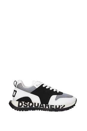 Dsquared2 Sneakers running Uomo Camoscio Nero Bianco