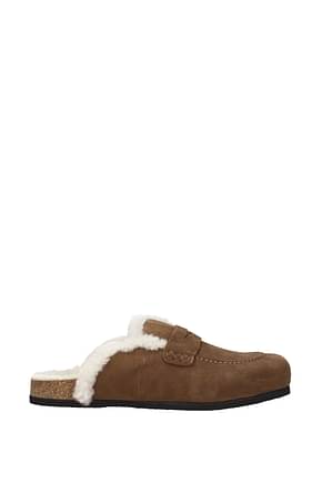 Jw Anderson Slippers and clogs Men Suede Brown Tobacco