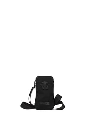 Versace Crossbody Bag Men Fabric  Black