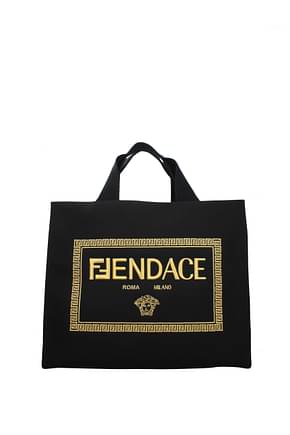 Fendi Handbags versace Women Fabric  Black