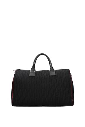 Fendi Travel Bags weekender Men Fabric  Black Dark Red