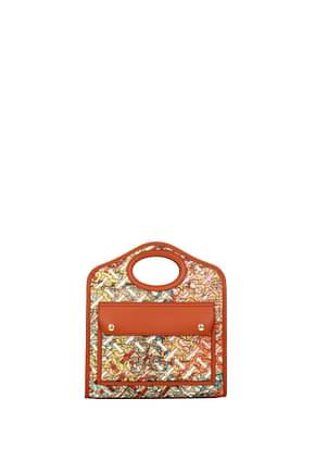 Burberry Handbags Women Leather Orange Multicolor