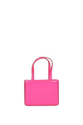 Amina Muaddi Handbags giorgia Women Patent Leather Pink Fluo Pink