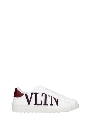 Valentino Garavani Sneakers Uomo Pelle Bianco Bordeaux