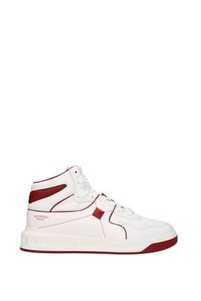 Valentino Garavani Sneakers one stud Men Leather White Red
