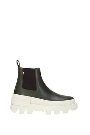 Moncler Ankle boots Women Leather Green Olive