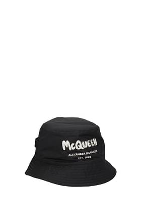 Alexander McQueen 帽子 男性 ポリエステル 黒 アイボリー