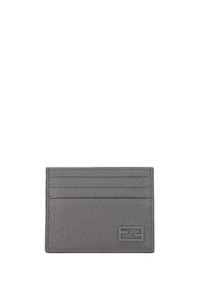 Fendi Document holders Men Leather Gray