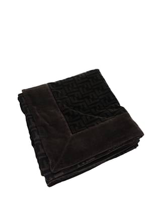 Fendi Beach towels Men Cotton Brown Dark Brown