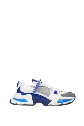 Dolce&Gabbana Sneakers Herren Stoff Weiß Elektrische Blaue