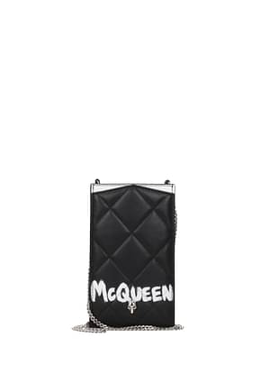 Alexander McQueen Selfphone cover Women Leather Black White