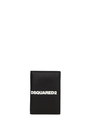 Dsquared2 Porte-documents Homme Cuir Noir Blanc