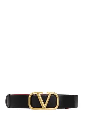 Valentino Garavani Cinturones Normales Mujer Piel Negro Rojo