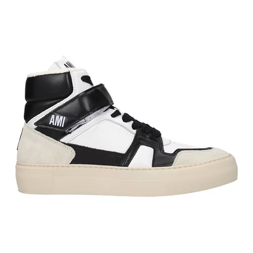 Ami Sneakers Men USN422853101 Leather White Black