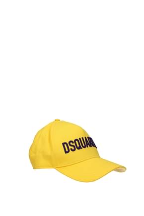 Dsquared2 القبعات technicolour رجال قطن أصفر البنفسجي