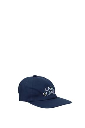 Casablanca Hats Men Cotton Blue Blue Navy