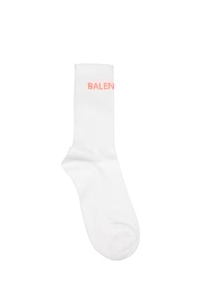 Balenciaga Short socks Women Cotton White Fluo Orange