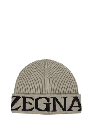 Zegna Hats Men Wool Beige Travertine